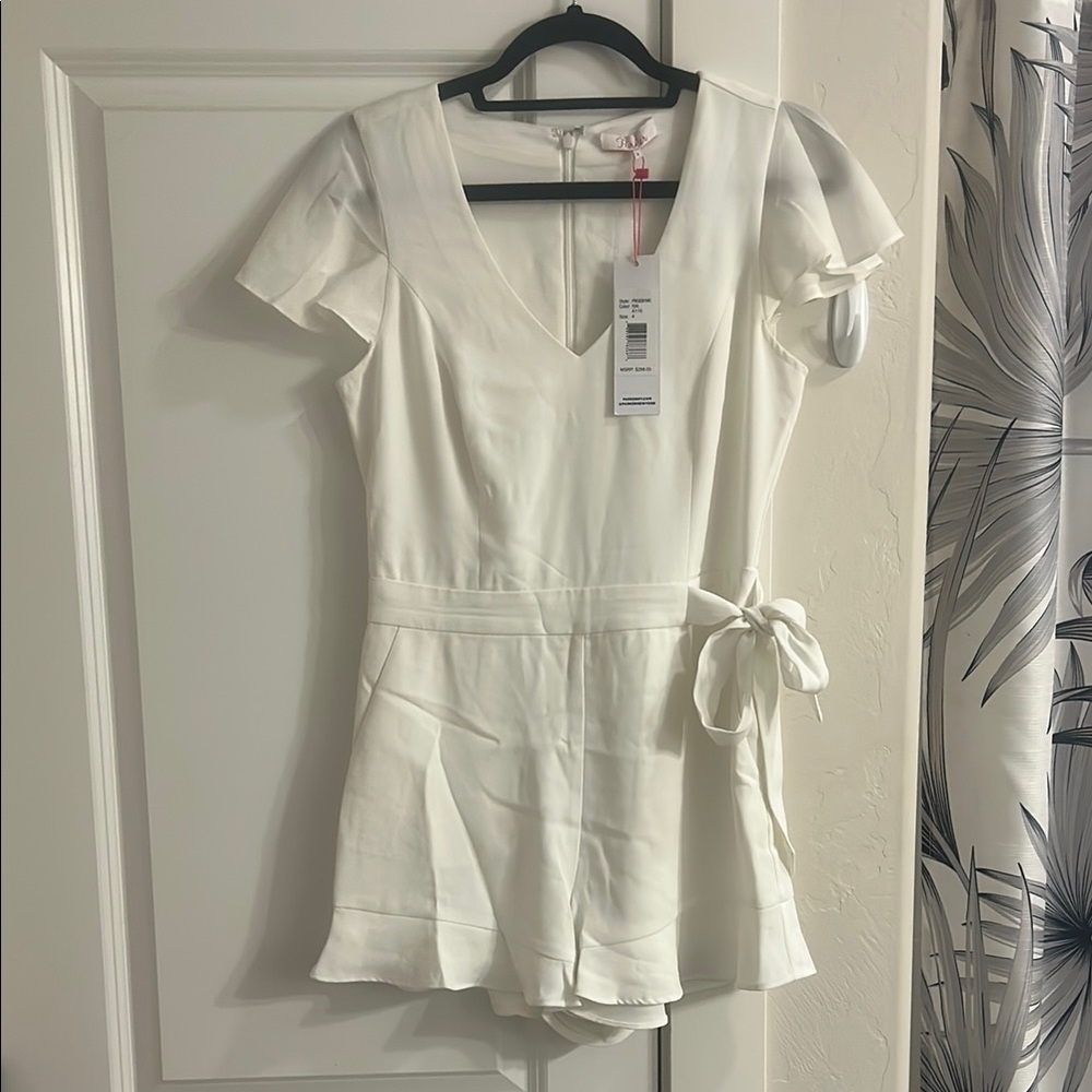 Parker White Short Sleeve Romper